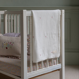 Avery Row - Embroidered Muslin Blanket - Anemone
