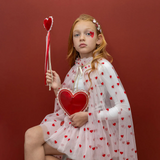 Mimi & Lula - Heart Print Cape Pink