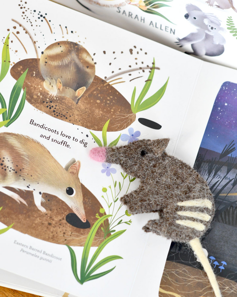Tara Treasures - Jumping Joeys Finger Puppets & Book Set