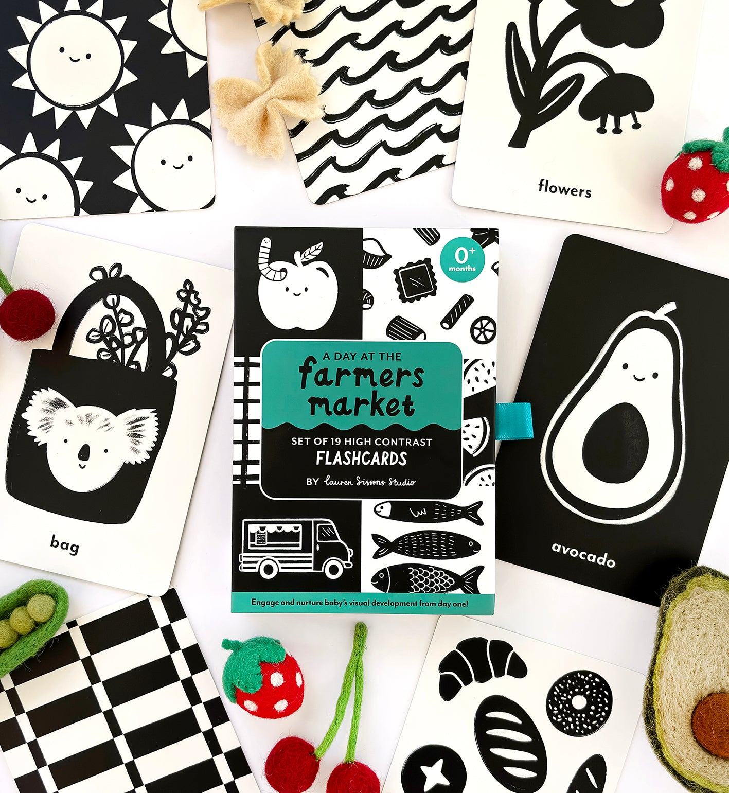 Lauren Sissons Studio - At The Farmers Market High Contrast Flashcards