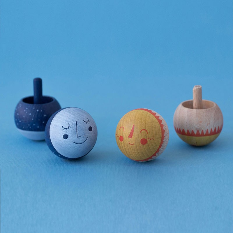 Londji - Spinning Top Wooden - Moon Magic