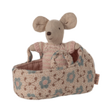 Maileg - Baby Mouse in Carry Cot - Rose