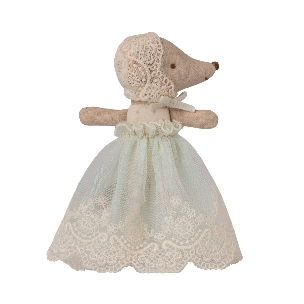 Maileg - Baby Mouse in Gown Mint PREORDER ONLY APR