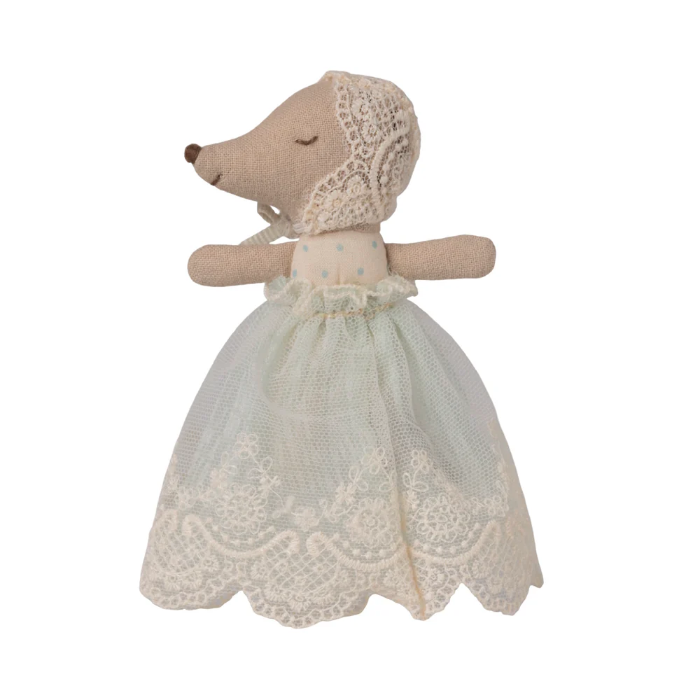 Maileg - Baby Mouse in Gown Mint PREORDER ONLY APR