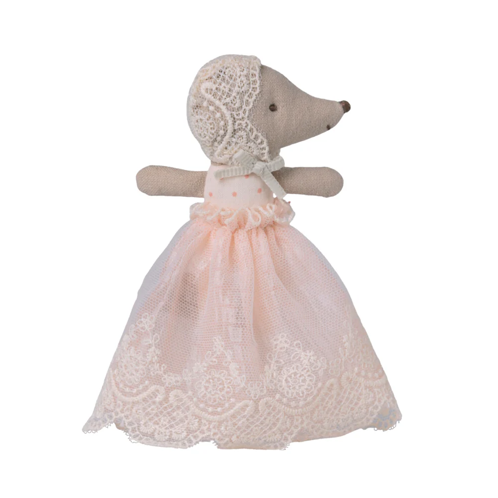 Maileg - Baby Mouse in Gown Powder PREORDER ONLY APR