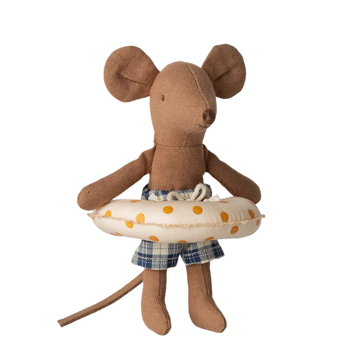 Maileg - Beach Mouse Little Brother with Float Yellow Dots