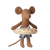 Maileg - Beach Mouse Little Brother with Float Yellow Dots PREORDER ONLY DUE APR
