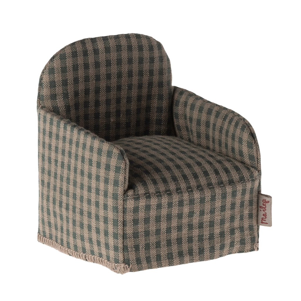 Maileg - Chair Mouse - Green Checker