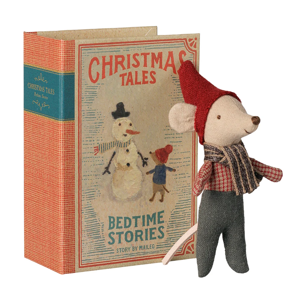 Maileg - Christmas Mouse Baby in Book - PRE ORDER DUE LATE SEPTEMBER