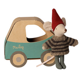 Maileg - Christmas Mouse Little Brother in Car Box - PRE ORDER DUE LATE OCTOBER
