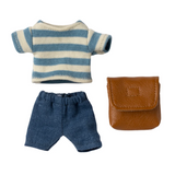 Maileg - Clothes and Bag Big Brother Mouse Brown - PRE ORDER DUE MAY