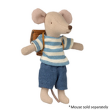 Maileg - Clothes and Bag Big Brother Mouse Brown - PRE ORDER DUE MAY
