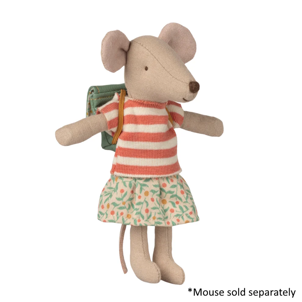 Maileg - Clothes and Bag Big Sister Mouse Green - PRE ORDER DUE MAY