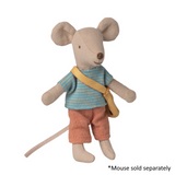 Maileg - Clothes and Bag Little Brother Mouse - PRE ORDER DUE JULY