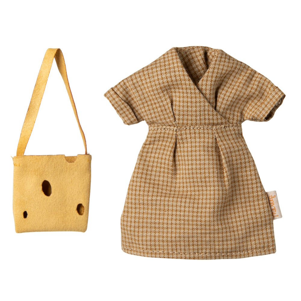 Maileg - Check Dress & Bag - Mum Mouse