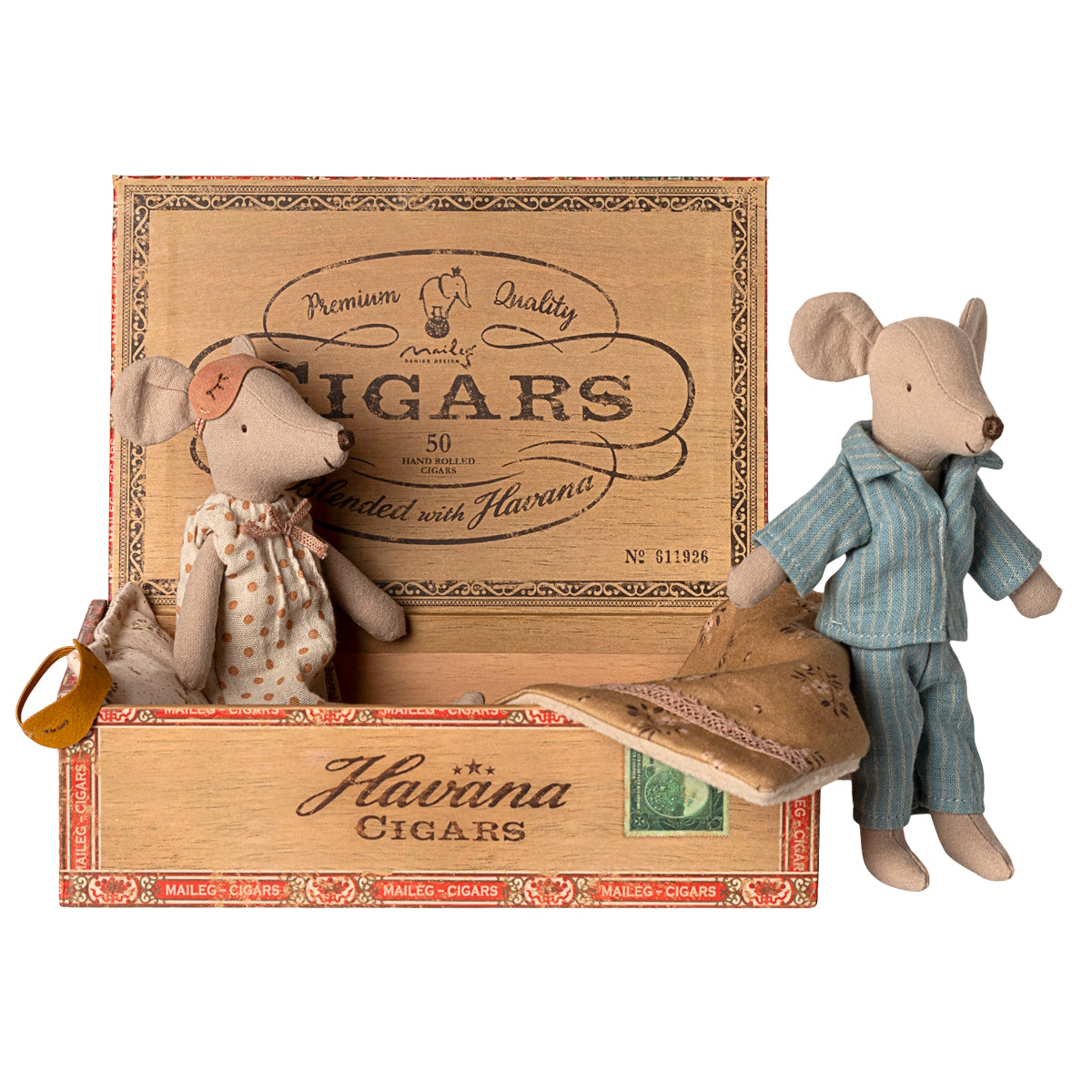 Maileg - Mum & Dad Mice In Cigar Box