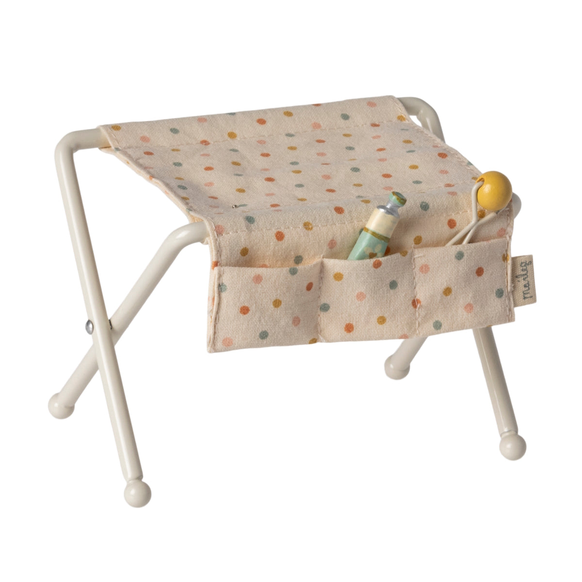 Maileg - Nursery Table For Baby Mouse - Off White Small Dots