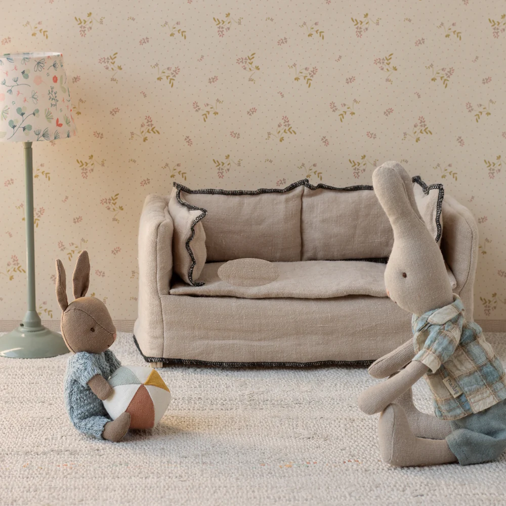 Maileg - Rabbit Set Micro Brown Blue With Ball