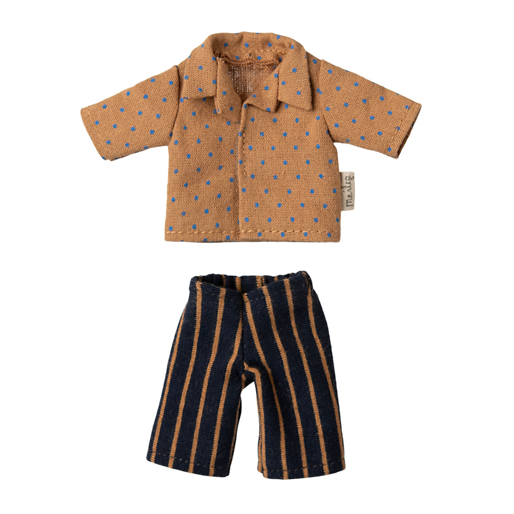 Maileg - Dot Shirt & Striped Pants - Dad Mouse