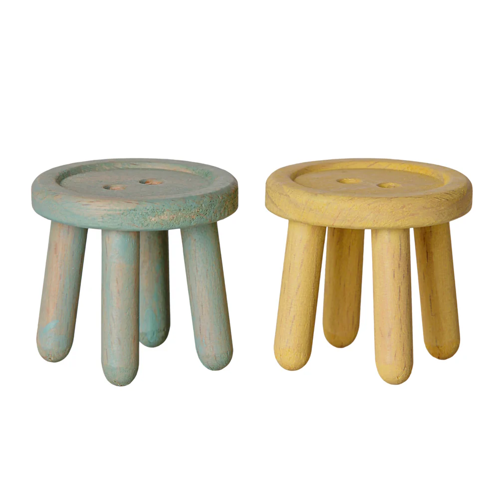 Maileg - Stool Set Mouse - Mint & Light Yellow - - PRE ORDER DUE LATE JULY