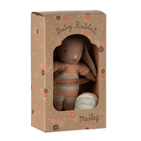 Maileg - Bunny Set Micro Brown Dusty Rose With Ball