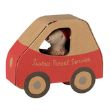 Maileg - Christmas Mouse Little Sister in Car Box - PRE ORDER DUE LATE OCTOBER