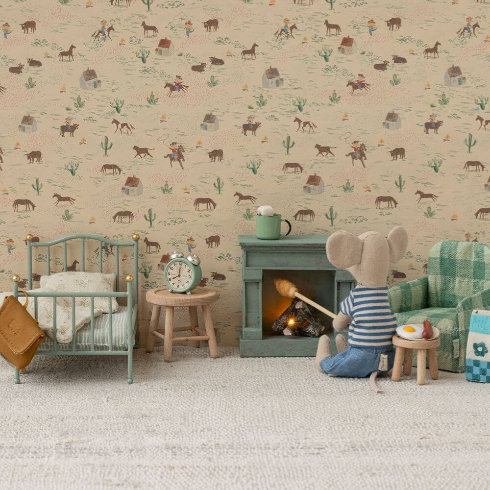 Maileg - Fireplace Mouse - Blue