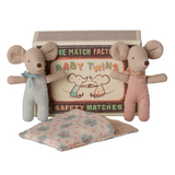 Maileg - Twins Baby Mice in Matchbox Checker 2026 - PRE ORDER DUE LATE JULY