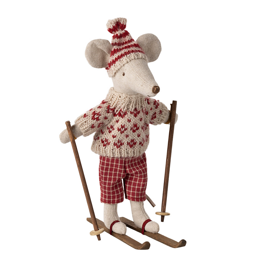 Maileg - Winter Mouse Mum With Skis 2024