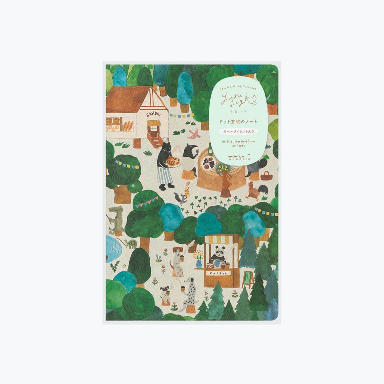 Midori - Yuru Log Notebook B6 - Forest Animals