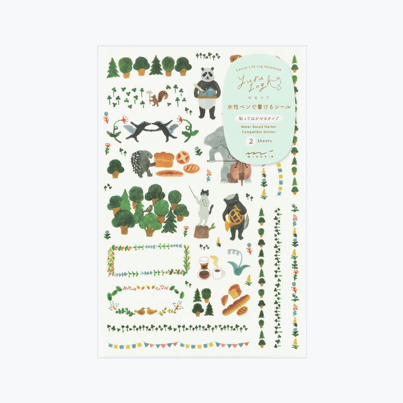 Midori - Yuru Log Planner Stickers - Forest Animals