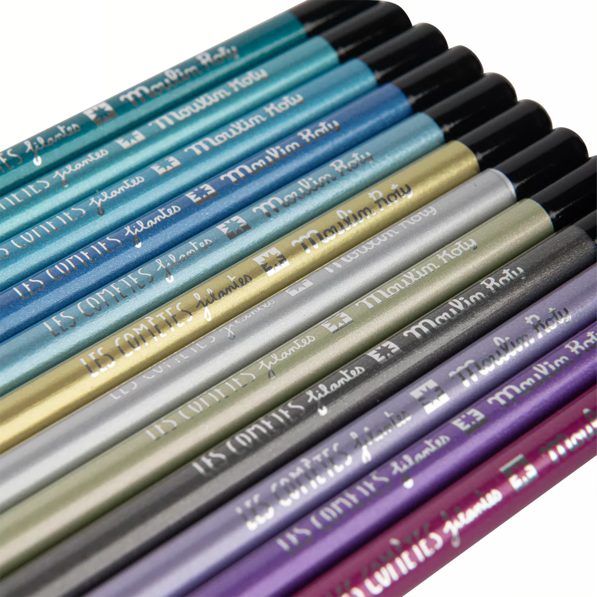 Moulin Roty - Les Cometes Filantes - Metallic Colouring Pencils 12pc