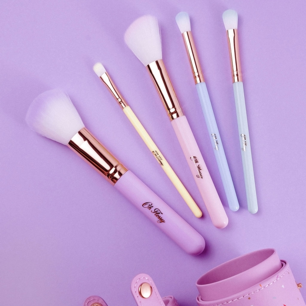 OH FLOSSY -  5 PC RAINBOW MAKE UP BRUSH SET