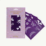 Oh Flossy Kids Reusable Adhesive Face Paint & Makeup Stencils - Purple