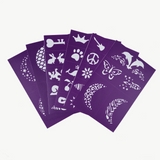 Oh Flossy Kids Reusable Adhesive Face Paint & Makeup Stencils - Purple
