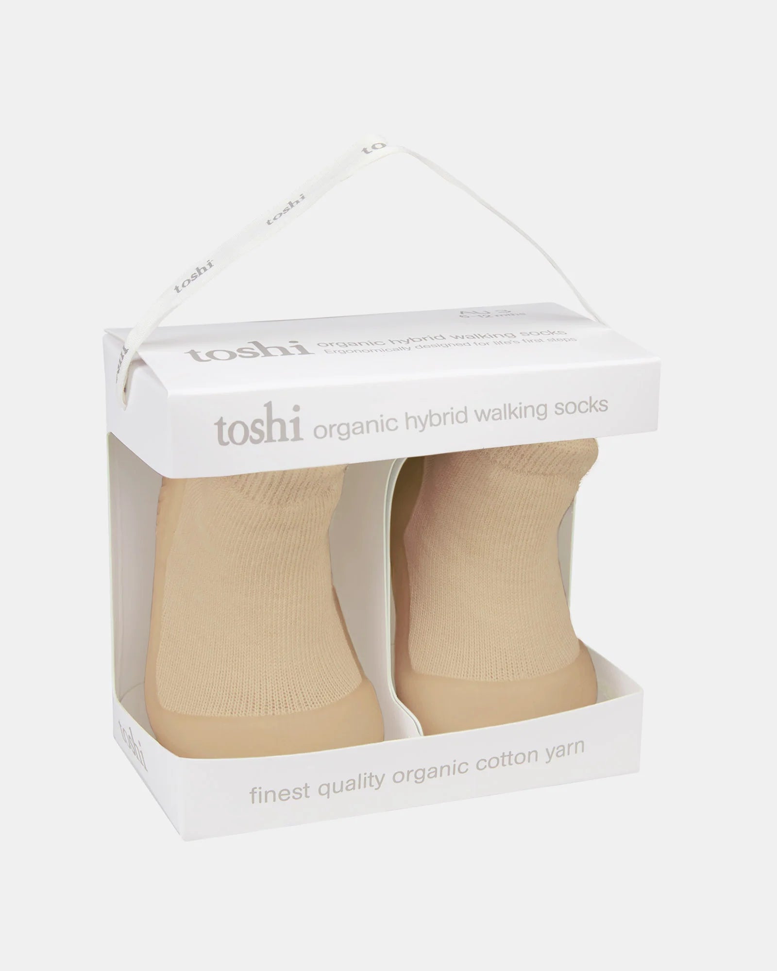 Toshi - Organic Hybrid Walking Socks Dreamtime Footsteps - Driftwood