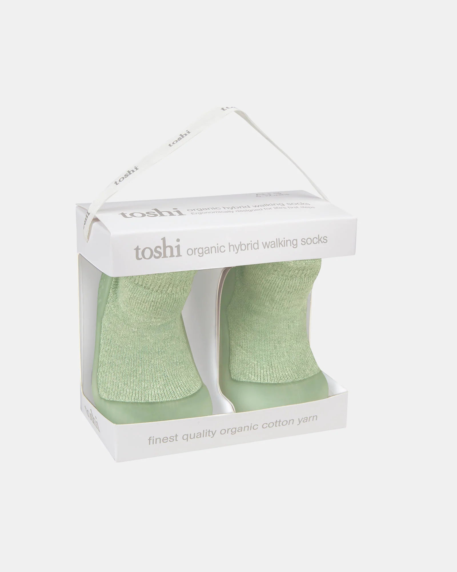 Toshi - Organic Hybrid Walking Socks Dreamtime Footsteps - Matcha