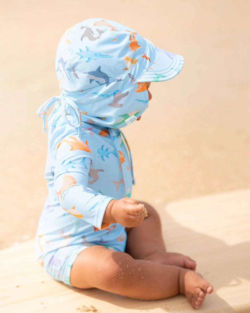 Toshi - Swim Baby Flap Cap - Sea Blossom