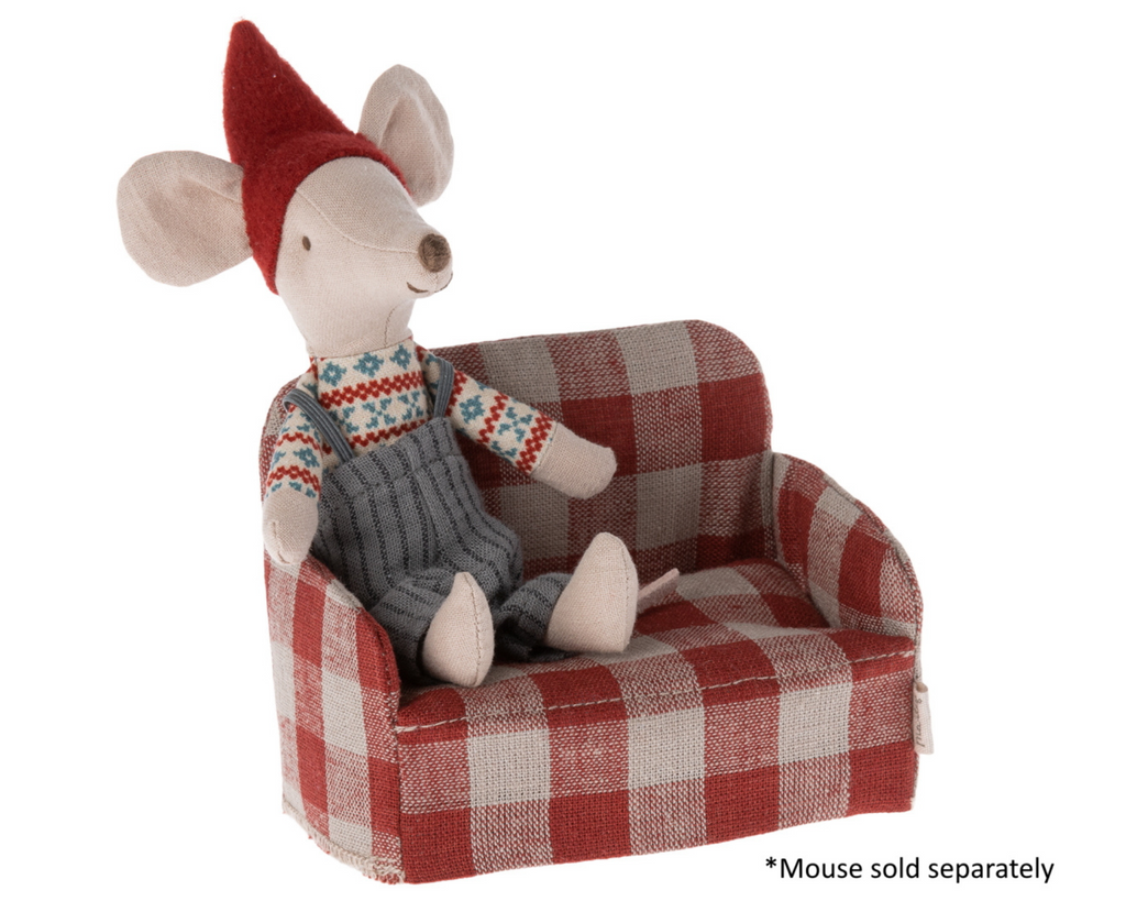 MAILEG - COUCH FOR MOUSE - RED CHECK
