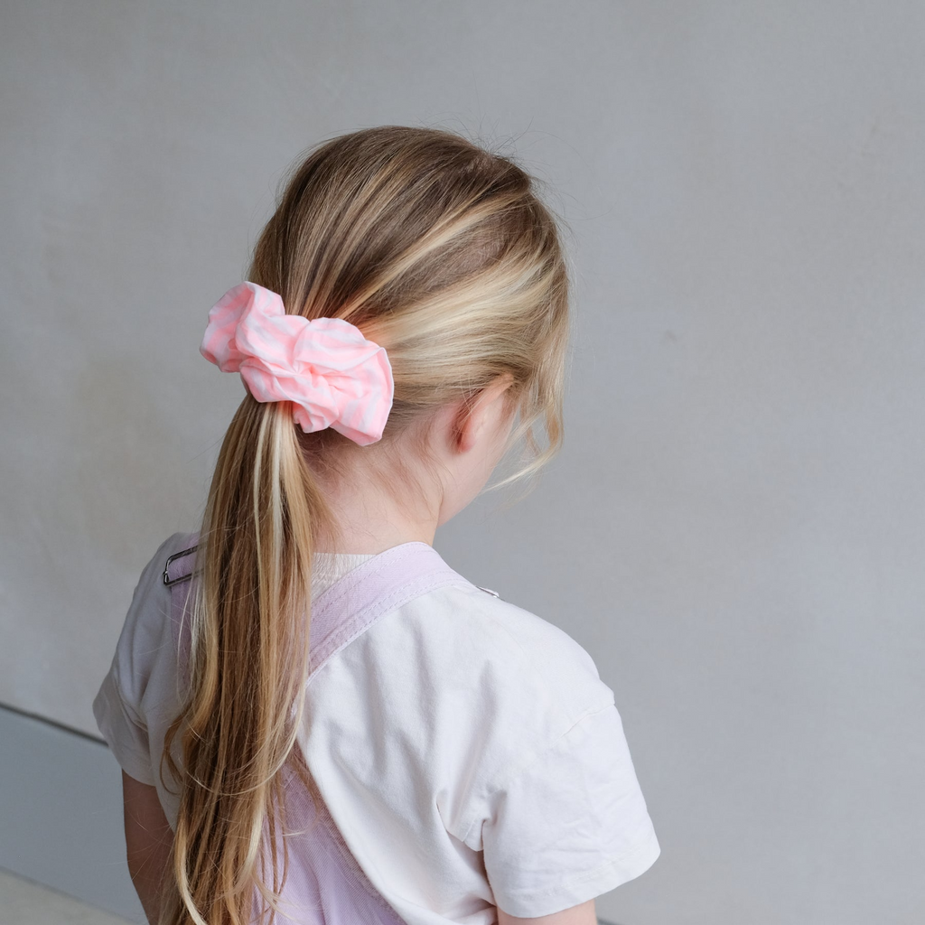 Mimi & Lula - Giant Scrunchie Peach & White Stripe
