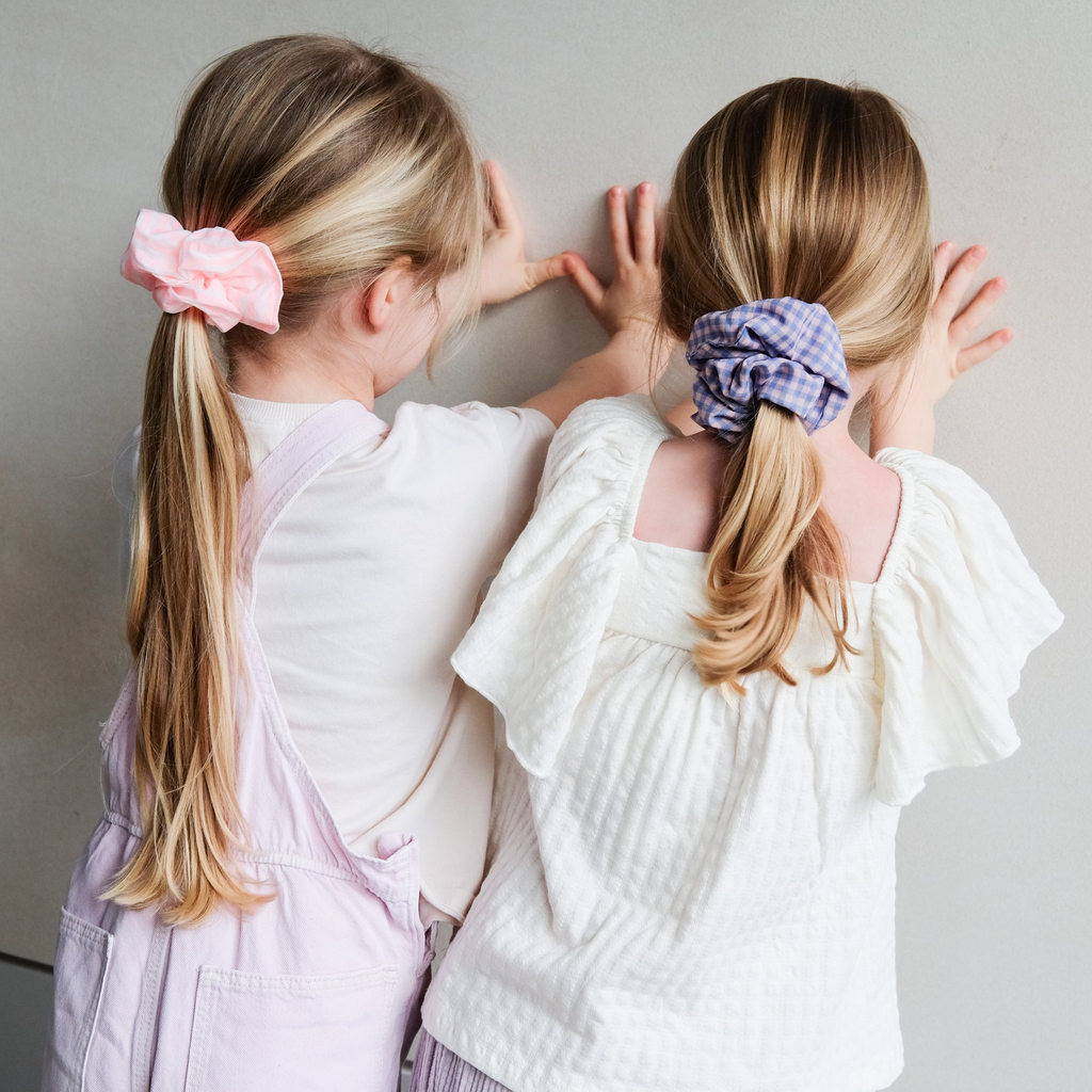 Mimi & Lula - Giant Scrunchie Peach & White Stripe