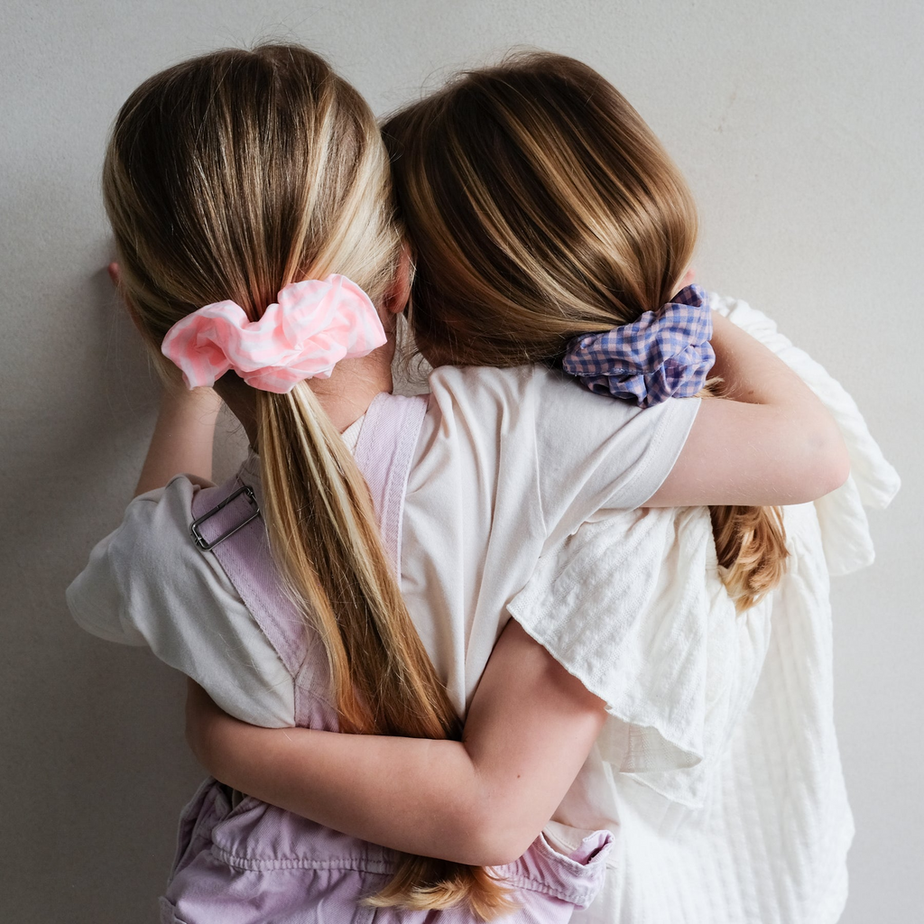 Mimi & Lula - Giant Scrunchie Peach & White Stripe