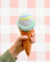 Tara Treasure - Felt Ice Cream Set - Waffle Cones & 9 Ice Cream Scoops