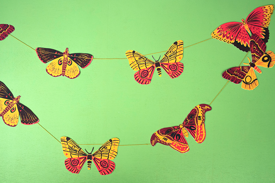 East End Press - Colourful Butterflies Sewn Garland