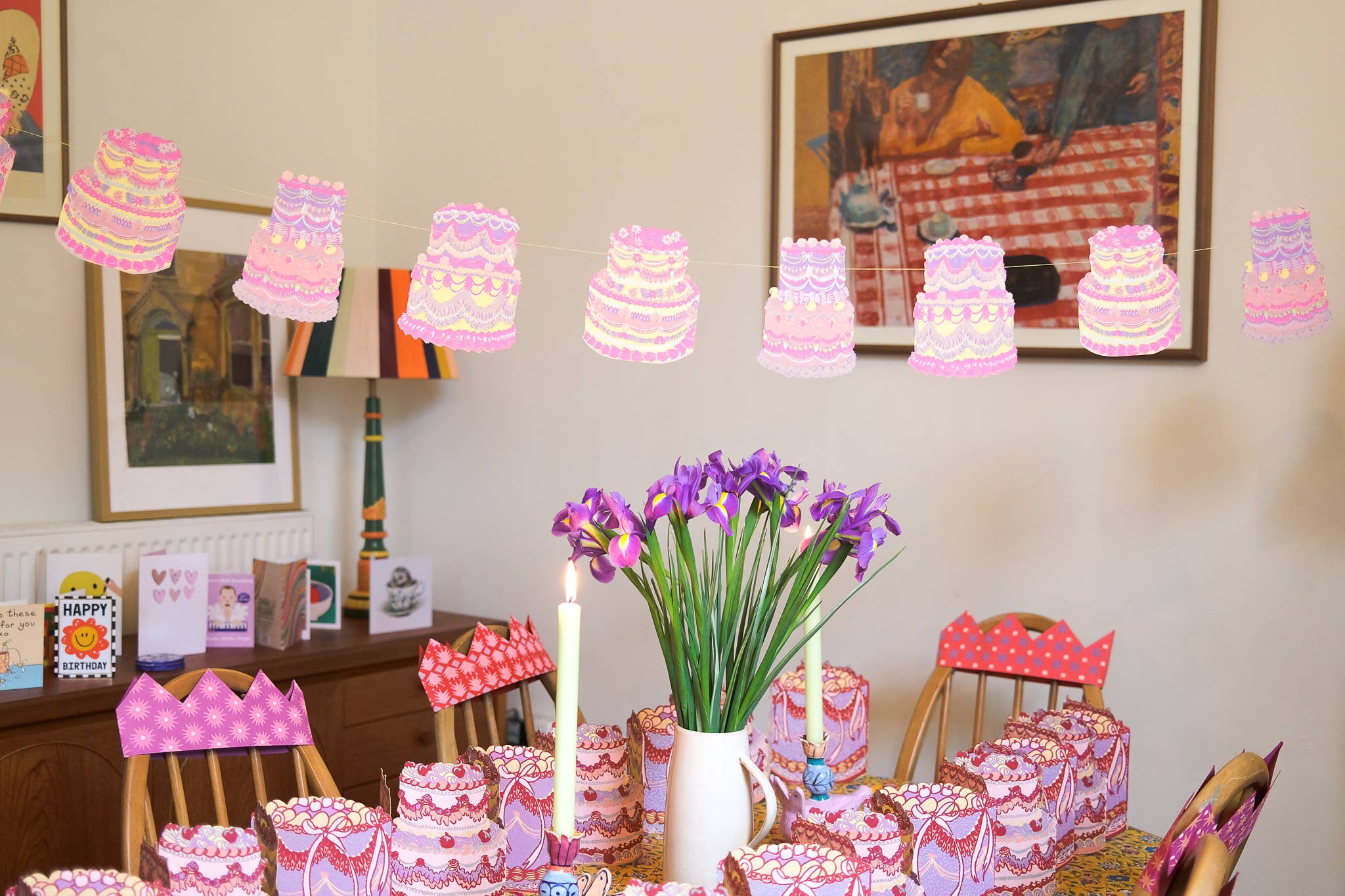 East End Press - Birthday Cake Concertina Garland