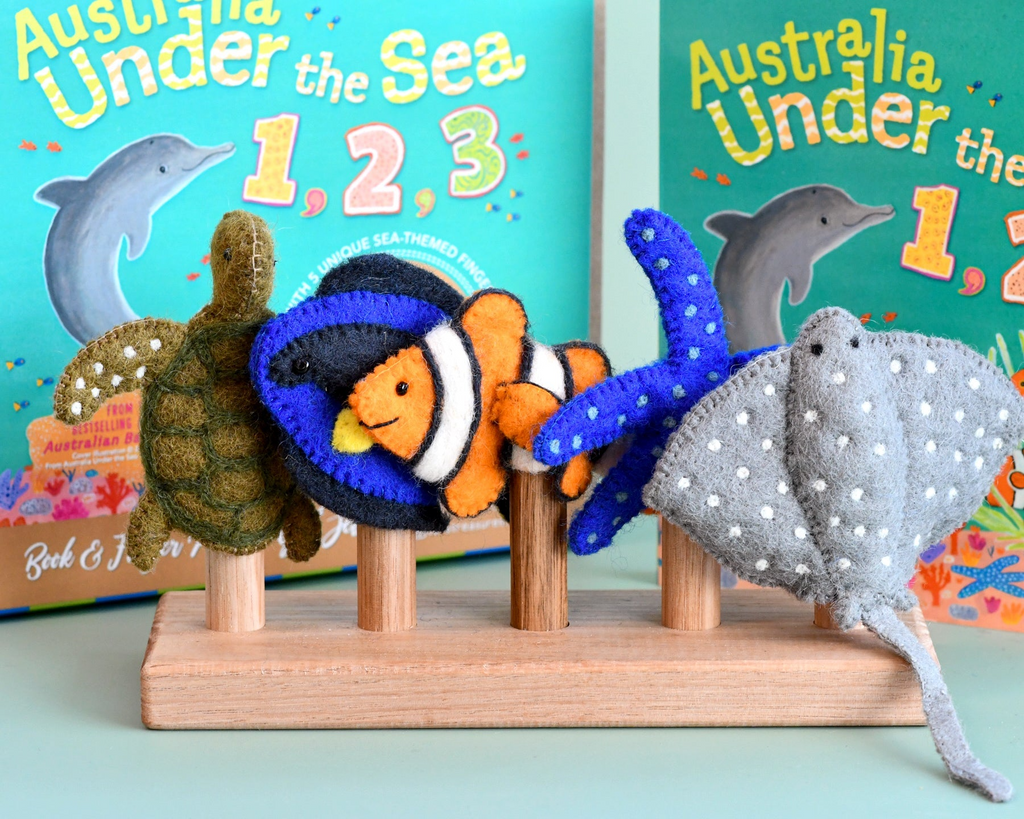 Tara Treasures - Australia Under the Sea Finger Puppets & Book Set