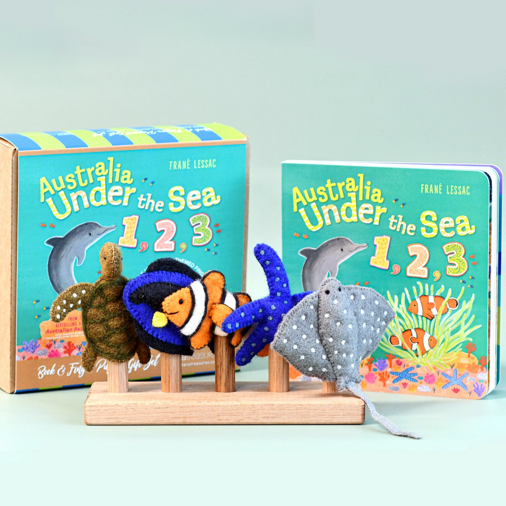 Tara Treasures - Australia Under the Sea Finger Puppets & Book Set