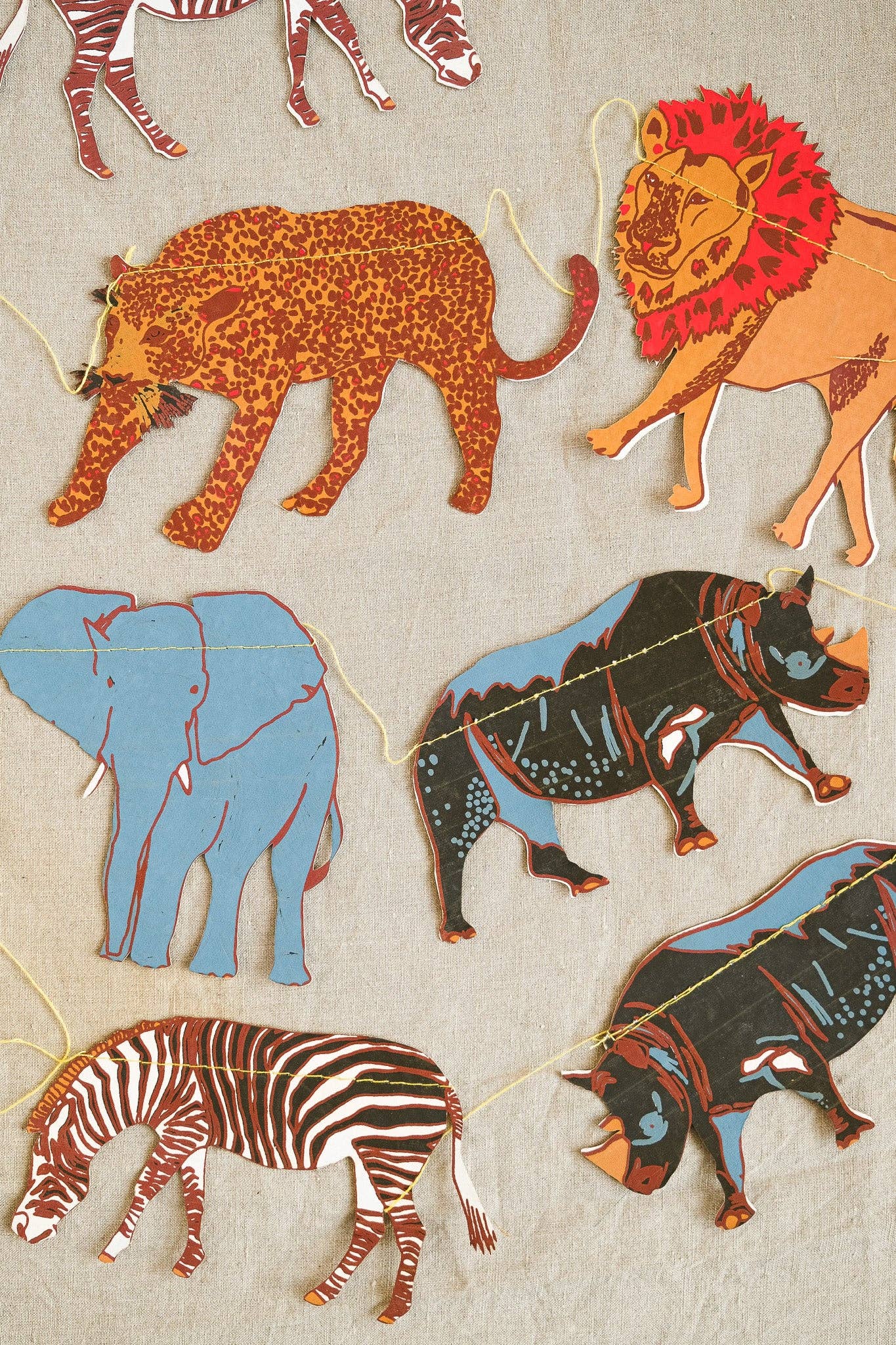 East End Press - Safari Animals Sewn Garland