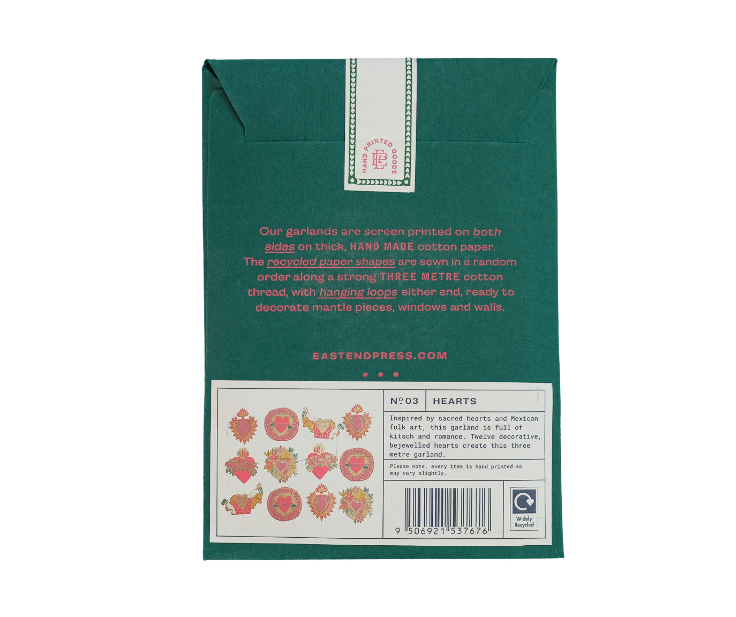 East End Press - Hearts Sewn Garland