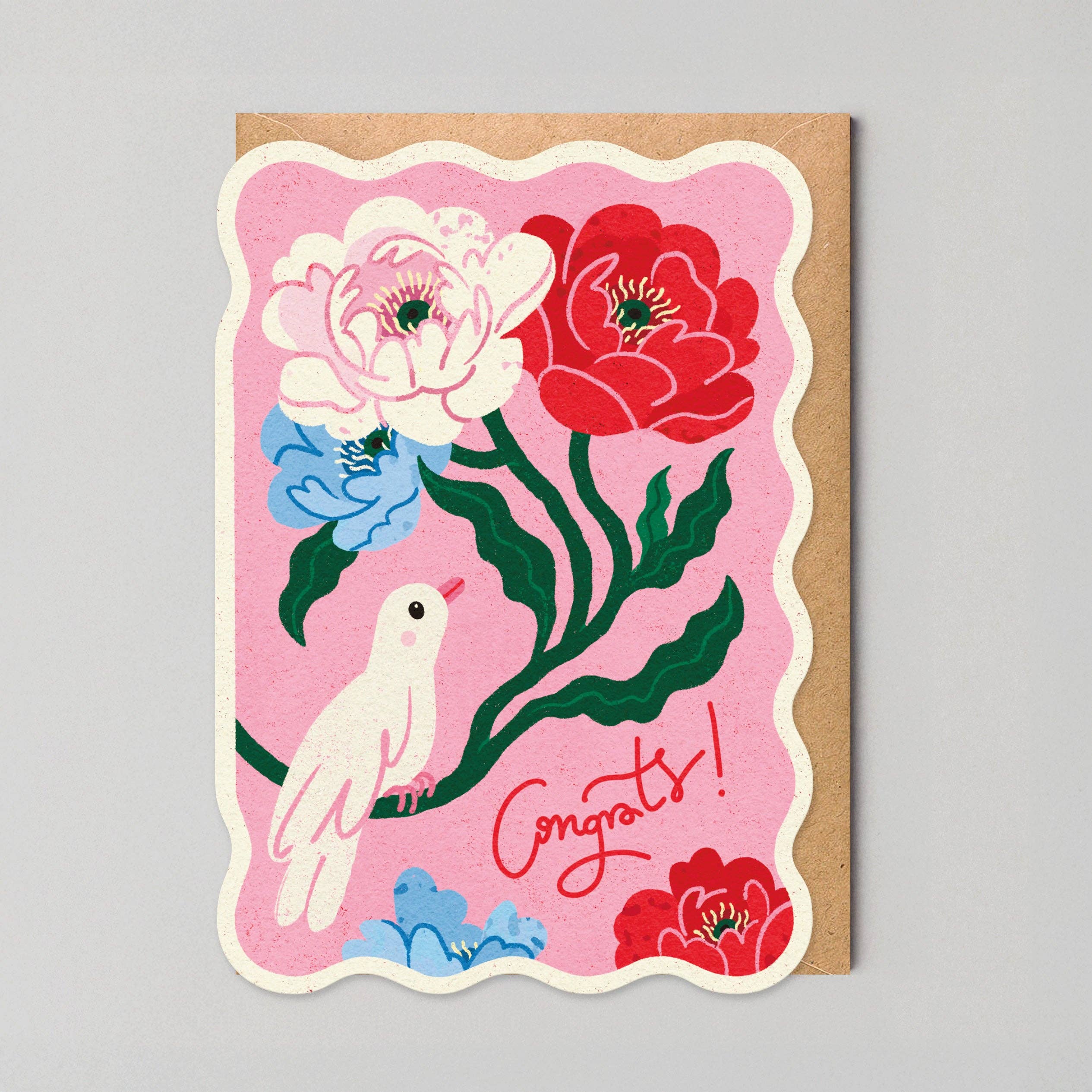 Congrats White Bird Card by Edyta Demurat